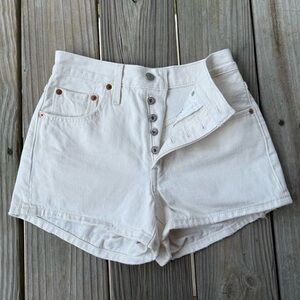 Levi Denim Shorts Off White
